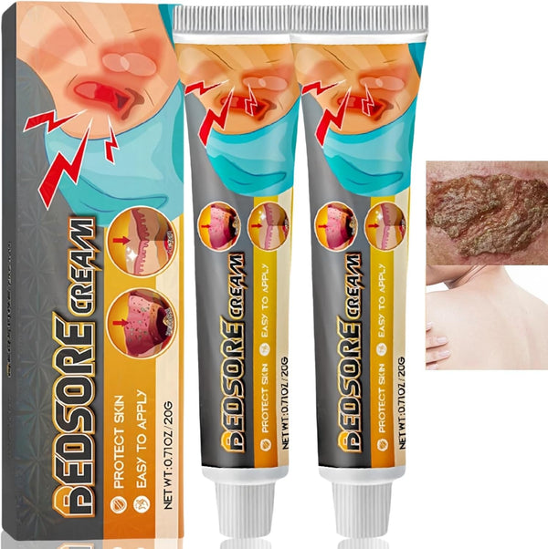 2Pcs Bed Sore Cream,Pressure Sore Cream,Bed Sore Wound Treatment Cream,Pressure Sore Relief Cream,Cold Sore Treatment,Bedsore Wound Care,Fast Acting and Soothing Formula,Barrier Cream for Bed Sores