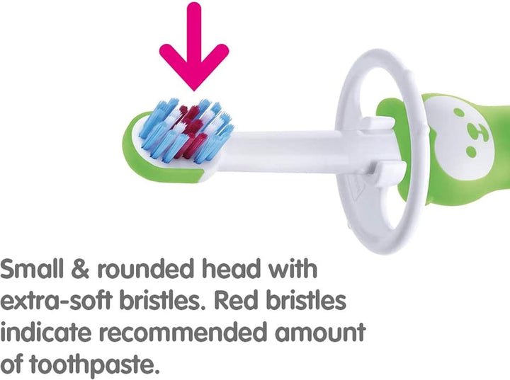 Baby'S Brush | 2 Pack | Toothbrush with Safety Shield | 6+ Months | for Teaching Dental Hygiene to Babies | Extra Soft Bristles | Ergonomic and Non-Slip | Pink