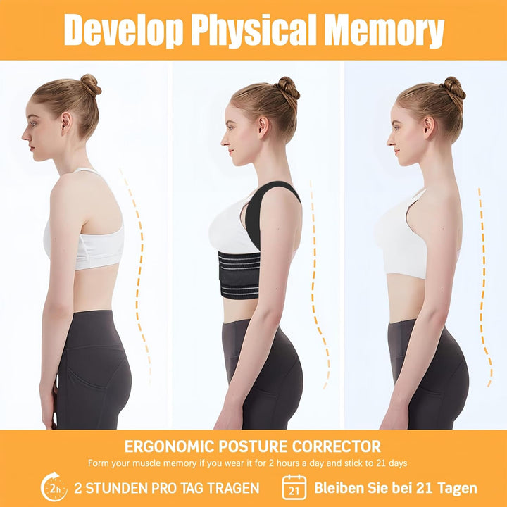 Posture Corrector Men and Women - Back Brace Back Support Belt with Breathable Adjustable Elastic Bands Back Straightener Improve Lumbar Support Belt Lower Back Pain Relief (M, Waist 35'- 47')