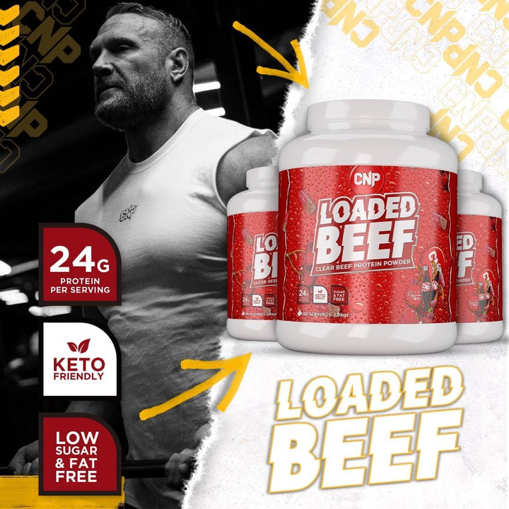 Loaded Beef, Clear Beef Protein Powder, 23G Clear Collagen Protein, Keto Friendly, Virtually Sugar & Fat Free, 60 Servings 6 Great Tasting Flavours (1.8Kg, Cherry Cola)