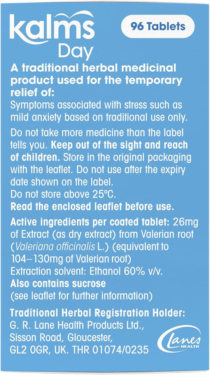 Day 168 Tablets - Traditional Herbal Medicinal Product Used for the Temporary Relief of Symptoms Associated with Stress.