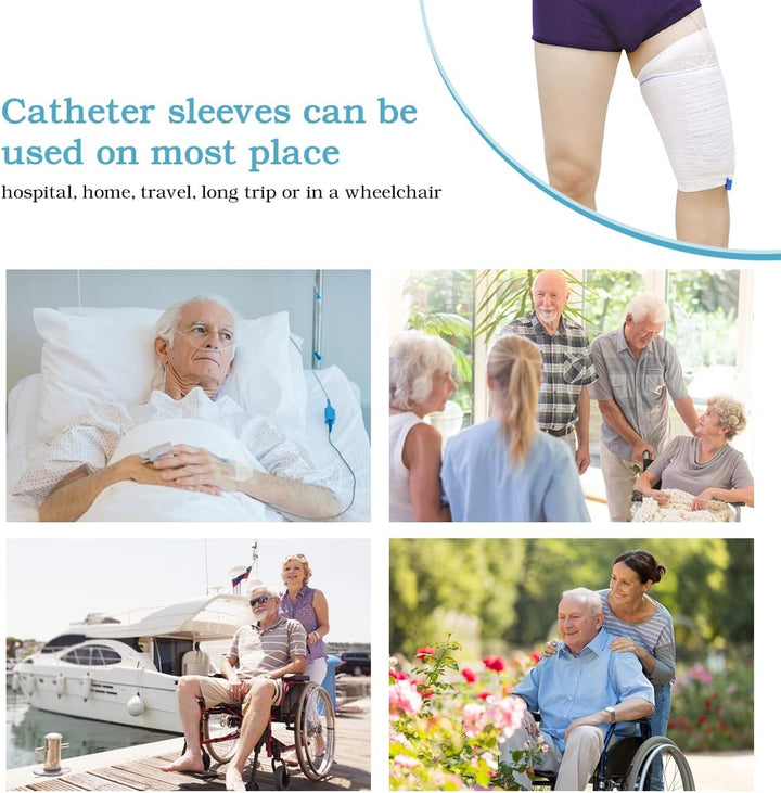 Catheter Leg Bag Holder 2 Pcs Convenient Washable Reusable Elastane Stitched Wrapped Urine Bag Designed for the Incontinent M