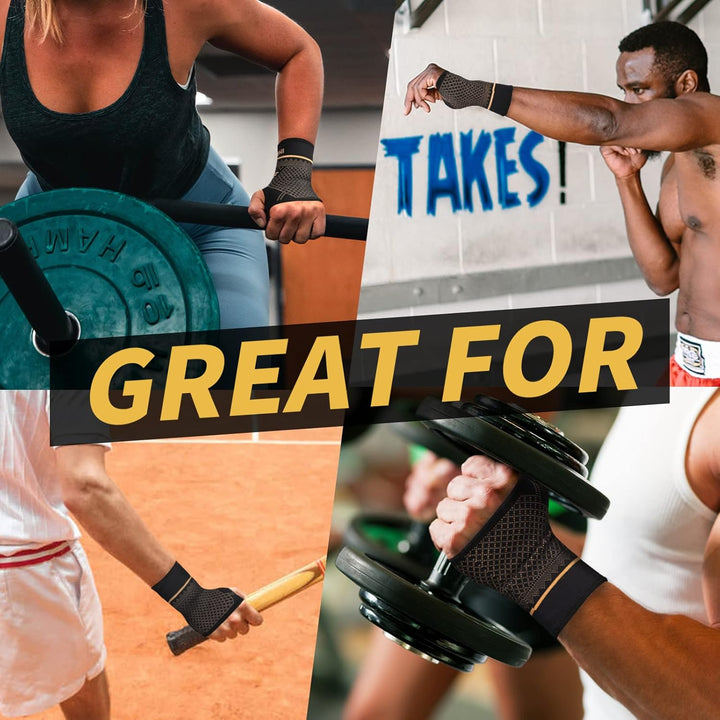 Wrist Support Sleeve 1 Pair, High Copper Infused Compression Brace with Thumb Loop, Left/Right Palm Hand for Carpal Tunnel, Arthritis, Tendonitis, Pain Relief, Sport Black, M