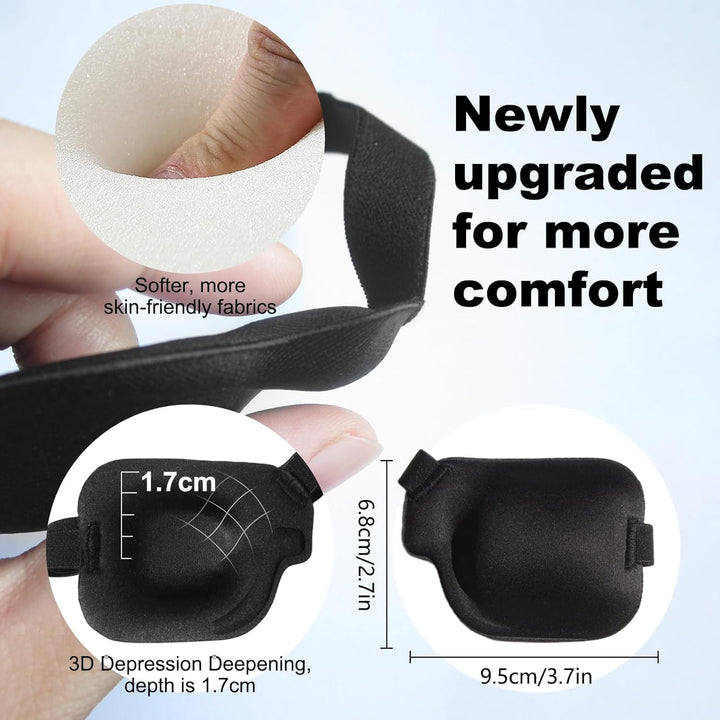 2 Pcs 3D Eye Patches for Adults and Kids, Adjustable Medical Eyepatch for Right or Left Eye,One Eye Cover for Amblyopia Lazy Eye,Pirate Costume