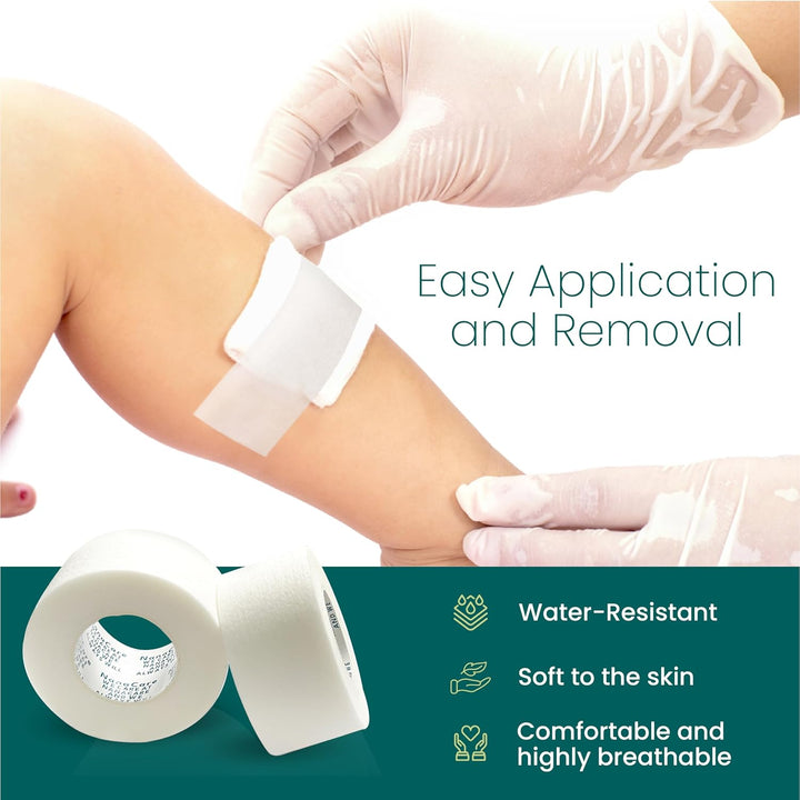 Micropore Surgical Tape 2.5Cm X 10M (4 Rolls) + 10Pc Gauze Swab | Micropore Tape | Medical Tape for Skin, Dressings and Face|Microporous Tape | First Aid Tape Suitable for Sensitive Skin