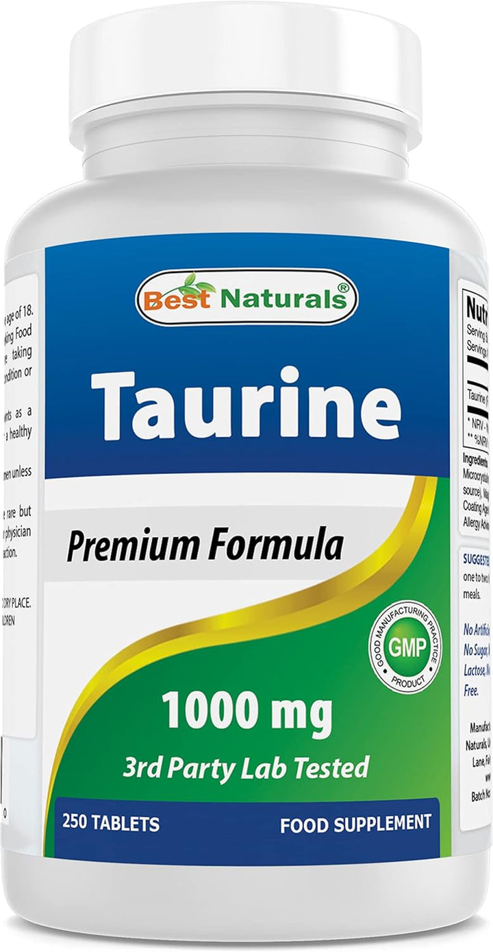 Taurine 1000 Mg Tablet, 250 Count (250 Count (Pack of 1))