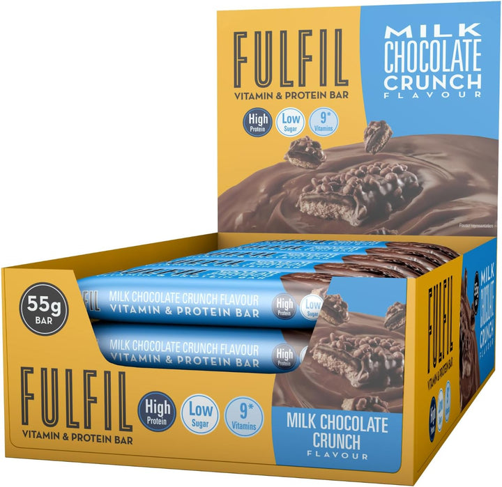 Vitamin and Protein Bars (15 X 55 G Bars) — Chocolate Salted Caramel Flavour — 20 G High Protein, 9 Vitamins, Low Sugar