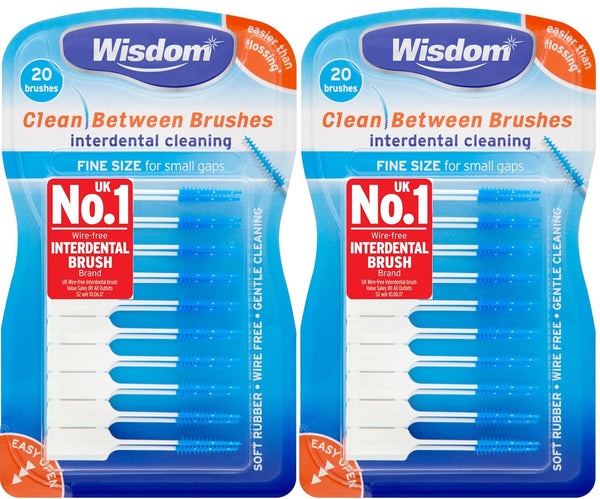 Clean between Fine Blue Brushes - Pack of 2, Total 40