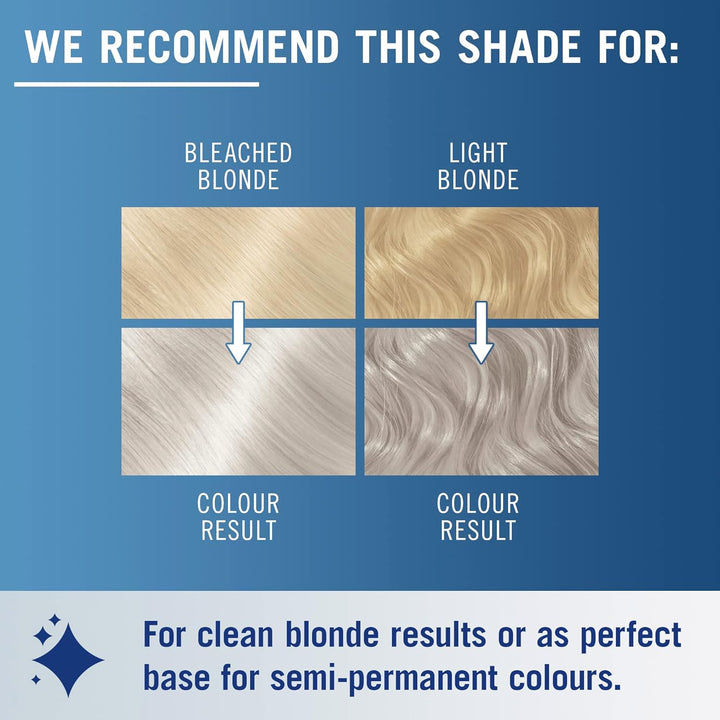 Schwarzkopf  Post-Bleach Hair Toner, Ice White Semi-Permanent Colour Toner, for Cool Blondes, Ice Blonde Toner Neutralises Brassiness and Yellow Tones for up to 16 Washes