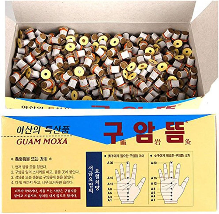 Moxa Moxibustion Mini Stick-On Moxa Homeopathic X (1100Pcs / 1 Box)