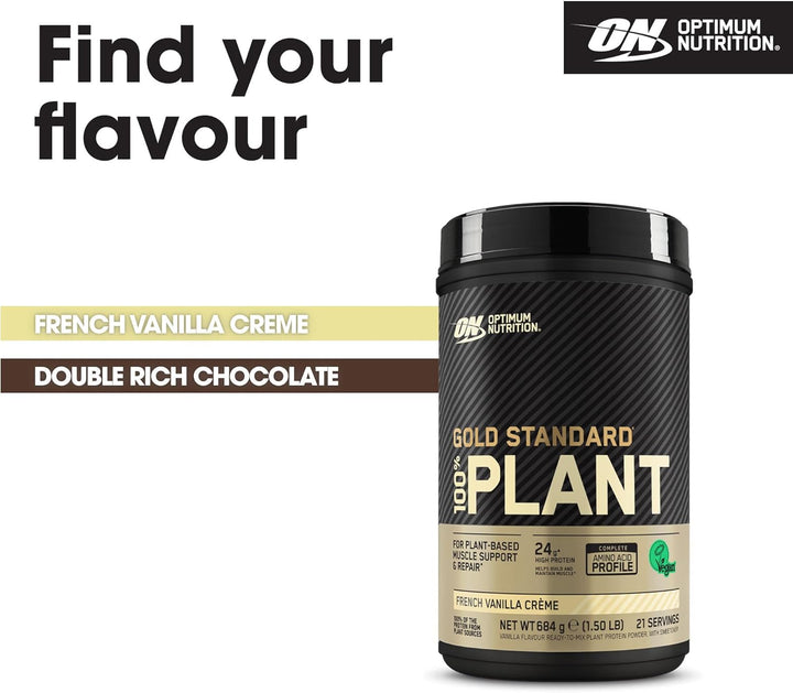Gold Standard 100% Plant Based Protein Powder for Men and Women, Vegan Protein Shake Powder, Post Workout, or Anytime Throughout the Day, Vanilla Flavour, 21 Servings, 684G