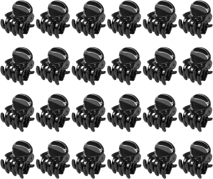 24 Pcs Mini Hair Clips, Claw Clips, Non Slip Plastic Hair Claws, Hair Accessories for Women and Girls (Black)