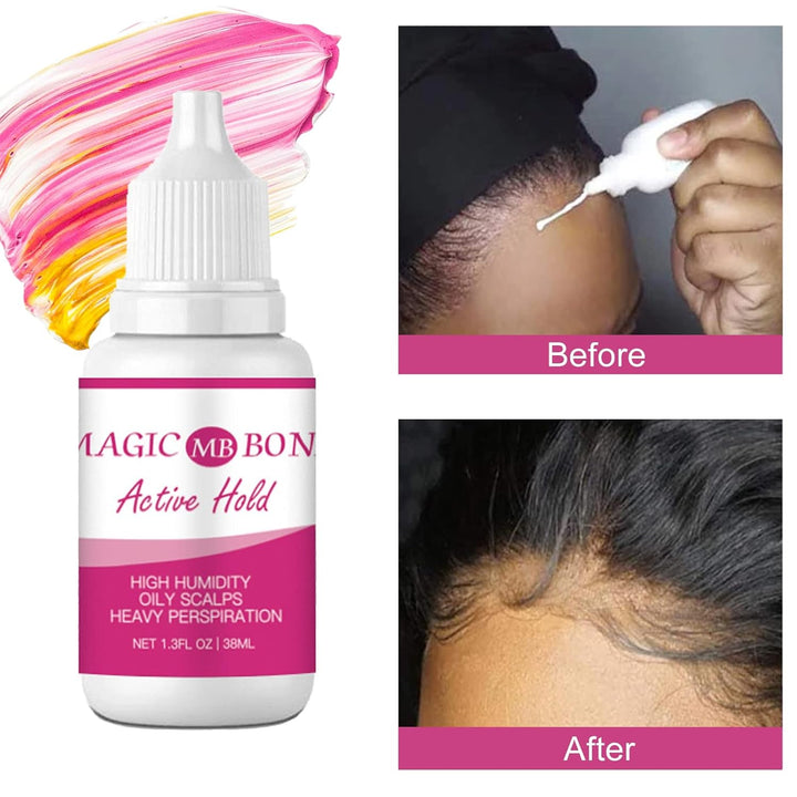 Lace Wig Glue, Wig Glue Lace Front, Strong Hold Invisible Bonding Adhesive Hair Glue for Wigs, Waterproof Latex-Free and Oil-Resistant Adhesive (38Ml)