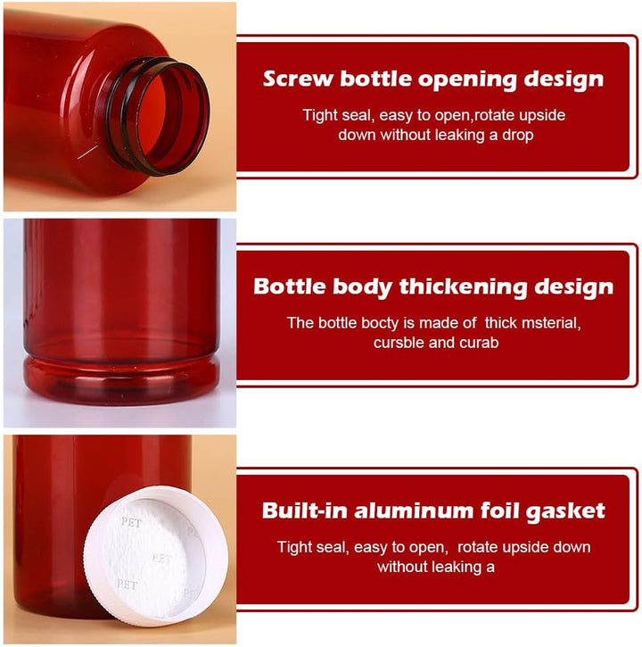 4 PCS 50Ml Plastic Medicine Bottles, Small Empty Pill Bottles for Tablet Storage