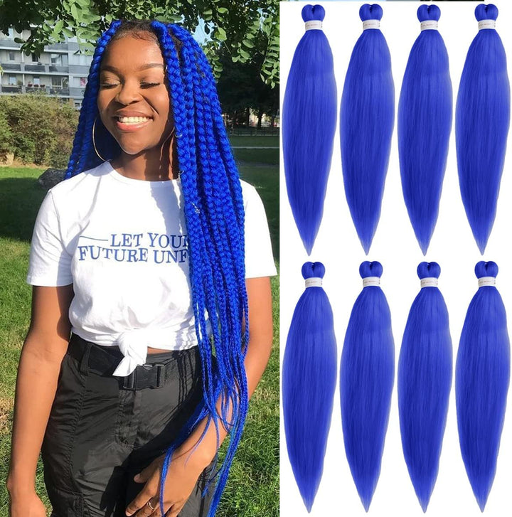 3 Packs Pre Stretched Braiding Hair Extension Yaki Texture EZ Braids Hair for Coi Leray Braids Black Braiding Crochet Hair Extensions /30 Inch 1B#