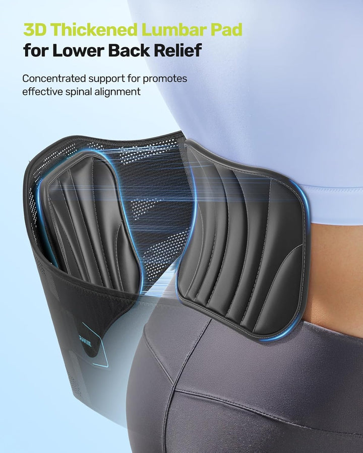 Back Support Belt for Lower Back Pain Relief with 7 Stays, Adjustable Back Brace Support for Work, Heavy Lifting, Lumbar Support Belt for Sciatica Scoliosis (Blue, M)