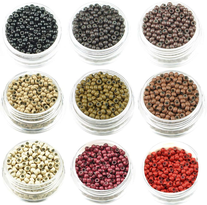1000 Nano Rings - 3Mm Silicone Lined Hair Extension Beads - Dark Brown