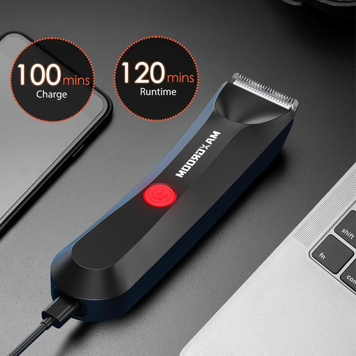 Manscape Body Hair Trimmer Men, Electric Razor for Pubic Hair, Ball Shaver with Stored Case, IPX7 Waterproof Body Groomer for Private Parts (Black)