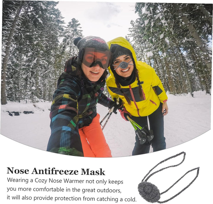 Grey Nose Warmer Wool Weaving Breathable Mask Unisex Nose Antifreeze Cover for Winter Cold Weather Protection