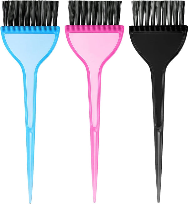 Hair Dye Brush, 3 Pcs Hair Color Brush Color Brushes for Hairstylist Professional Tinting Tool Kit Hair Dye Applicator for Women Men Salon Use Home DIY Dyeing (Black, Blue, Pink)