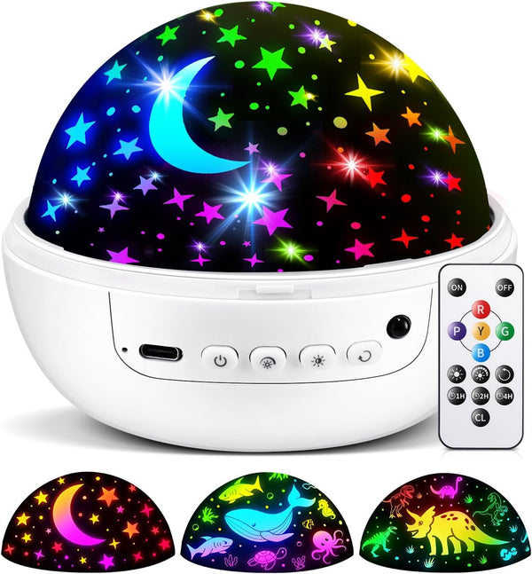 COONIGHT Sensory Toys for Babies, 93 Lighting Mode+Dimmable+Timer+Remote Sensory Lights Star Projector, 360° Rotate Kids Night Light Projector,Baby Boy Gifts Baby Girl Gifts Newborn Toy