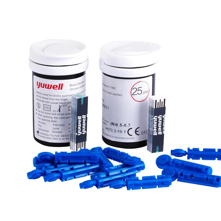 Blood Glucose Monitor, Diabetes Testing Kit with Test Strips X 50 and Lancets X 50, Ideal for Home Use Batteries Included (Model 710)