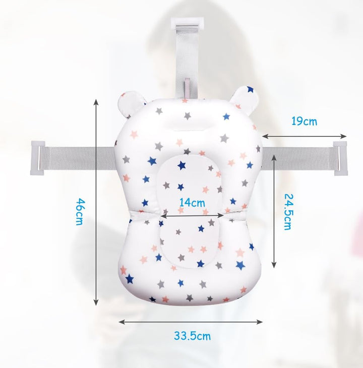 Newborn Baby Bath Seat Support and Pad - Non Slip Bathtub Net, Adjustable Cushion for 0-3 Years