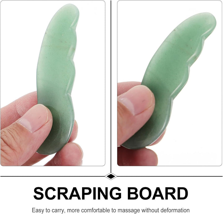 Natural Jade Gua Sha Board Facial Massage Tool for Relief and Green Agate Scraping Massager to Reduce Puffiness Dark Circles and Skin Circulation