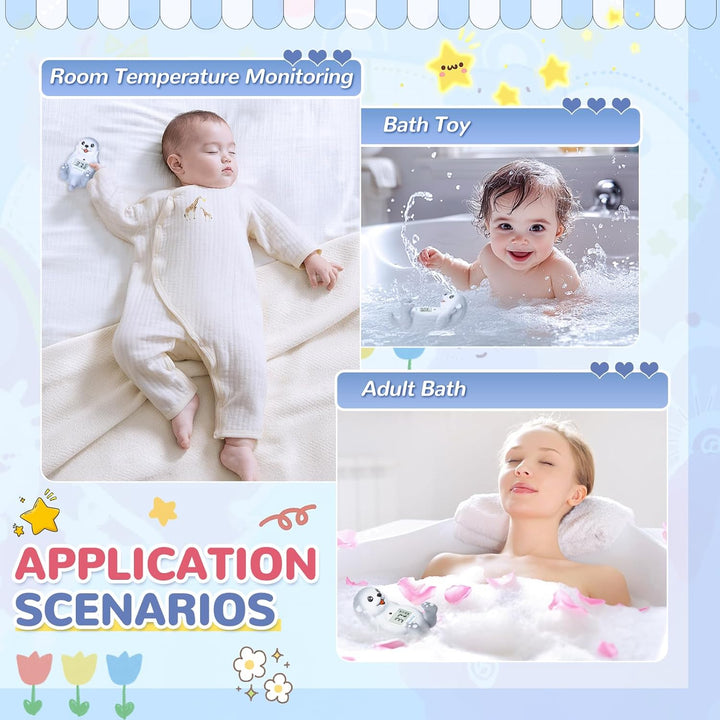 Baby Bath Thermometer - Water Thermometer for Baby Safety - Quick Read Floating Bathtub Toy in Fahrenheit & Celsius - Ideal for Infant, Newborn & Toddler Bath Time (Otter)