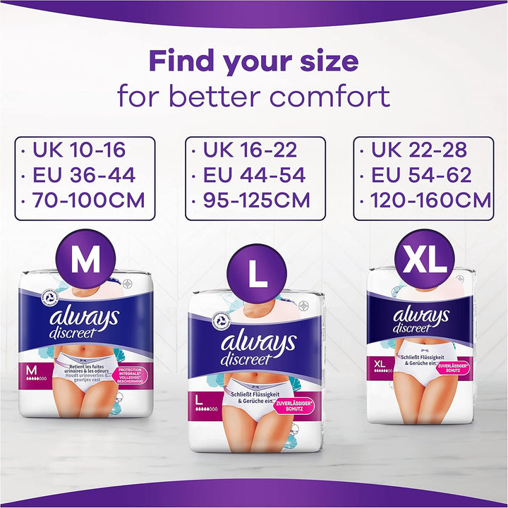 Incontinence Pants Women Large, UK Size 16-22, White, Absorbency 5, 40 Disposable Underwear , Knickers (10 X 4 Packs), Heavy Bladder Leak Protection , Maternity Postpartum Pants