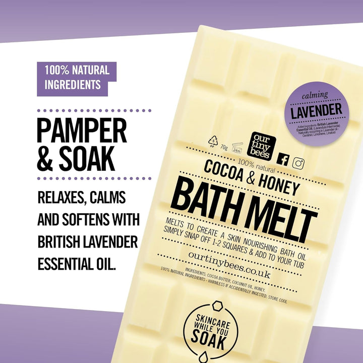 Bath Melt - Bath Oil, 24 Uses, Lavender Cocoa & Honey Bath Melt -  Skincare