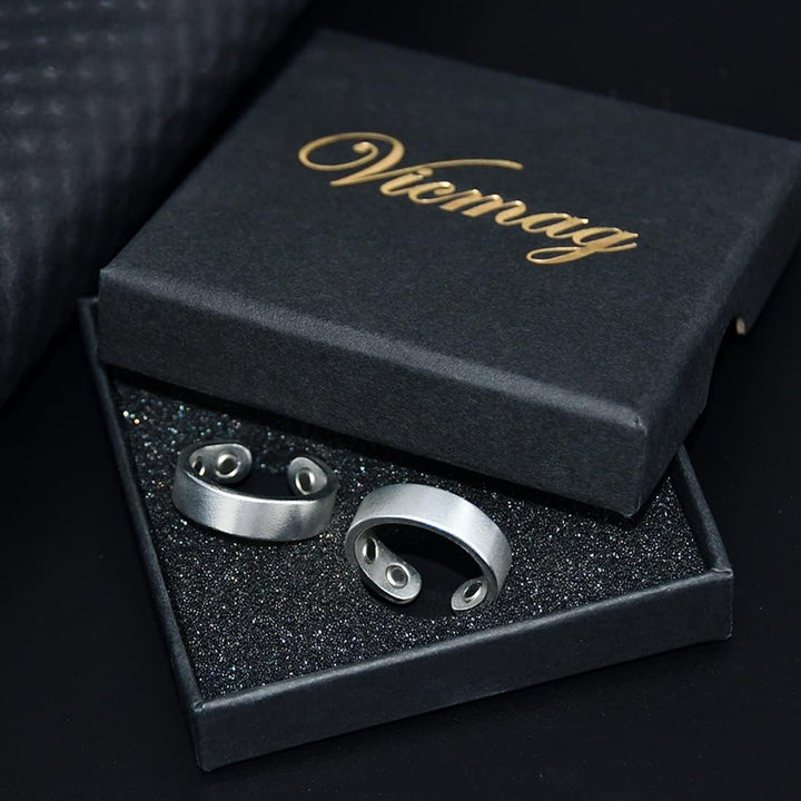 2PCS Copper Magnetic Rings for Women & Men with Strong Ultra Strength Magnets 99.99% Solid Pure Copper Adjustable with Gift Box