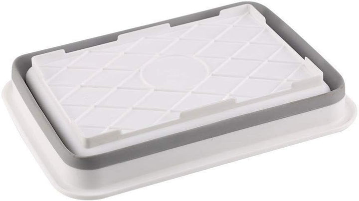 Folding Washbasin Collapsible Washing up Bowl Retractable Portable Thickened Travel Washbasin Wash Foam Foot Travel Outdoor Car Laundry Washing Basin (Grey/White)