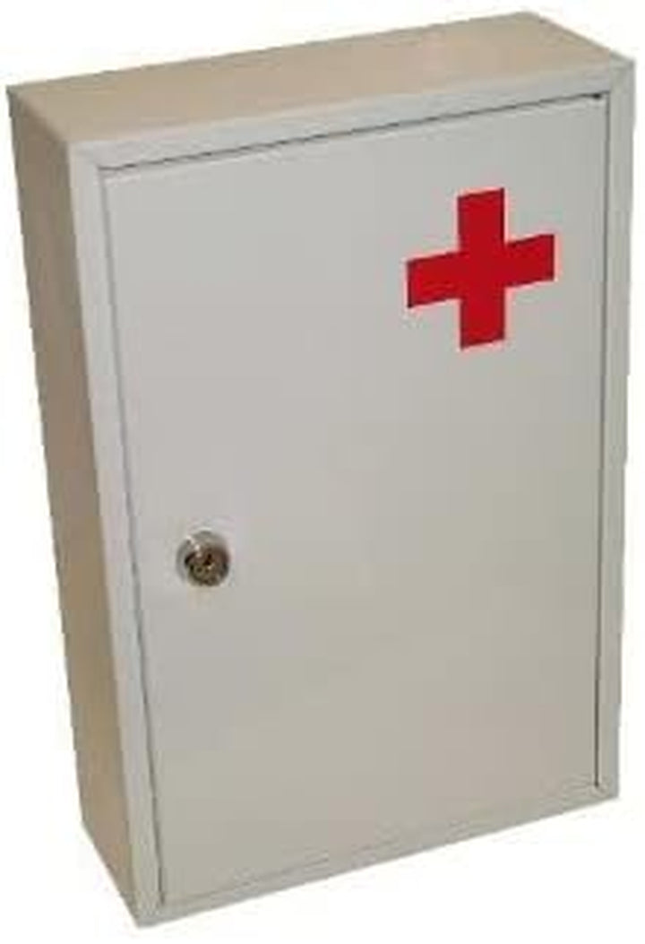 Medicine Cabinet Steel First Aid Storage - Wall Mount Lockable Metal Case Box - Ideal for Home, School, Office - Emergency Locker Medical Cabinet - 21.5 X 8 X 32Cm