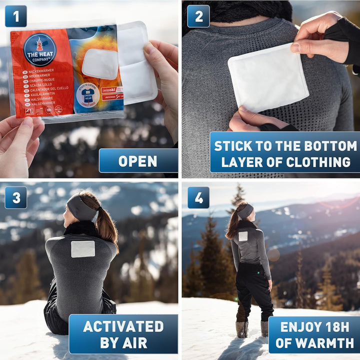 Neckwarmer - 3 Pieces - EXTRA WARM - Adhesive - Body Warmer - 18 Hours Pleasant Warmth - Instant Heat - Air Activated - Purely Natural