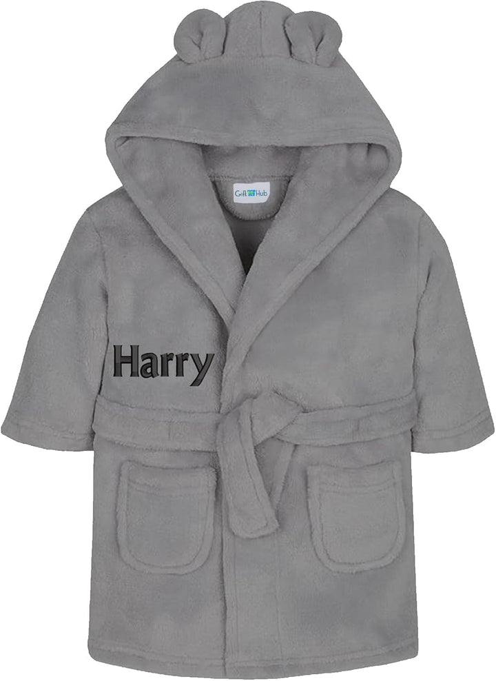 Personalised Baby Dressing Gown | Customisable Soft Polyester Embroidered Bathrobe for Kids | Ideal Baby Gift | Perfect for Bath Time, and Everyday Comfort