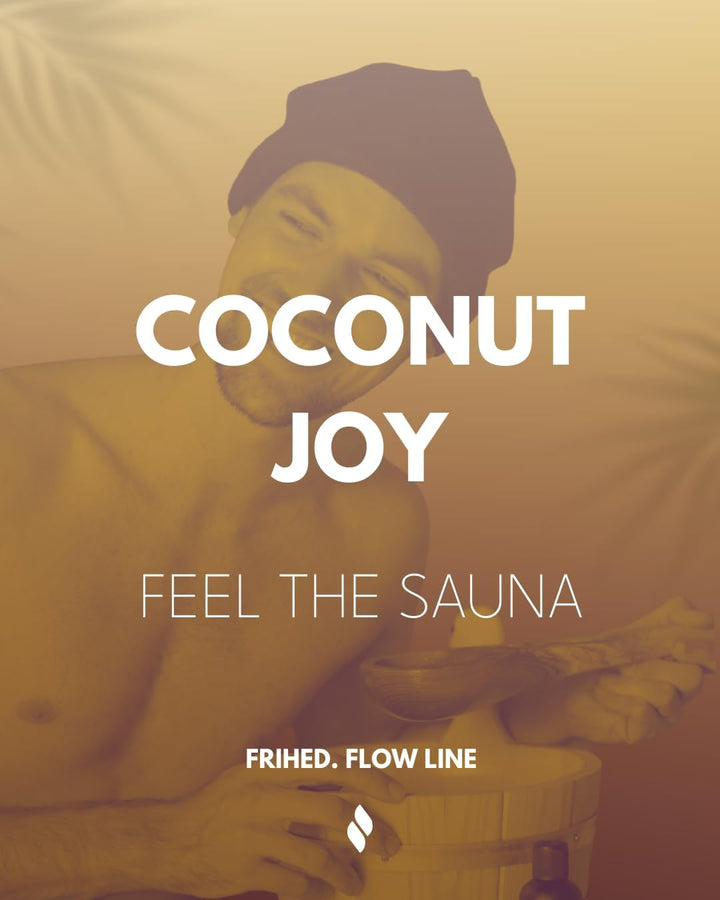 Frihed. Coconut Joy Sauna Infusion - Highly Concentrated Sauna Oil Coconut Vanilla - Exotic - Long-Lasting Fragrance - Glass Bottle - Made in Lüneburg