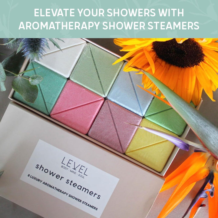 Aromatherapy Shower Steamers - Relaxing, 8 Pack - Birthday Gifts for Women - Shower Bombs with Multiple Fragrances - Self Care Relaxation, Body Restore