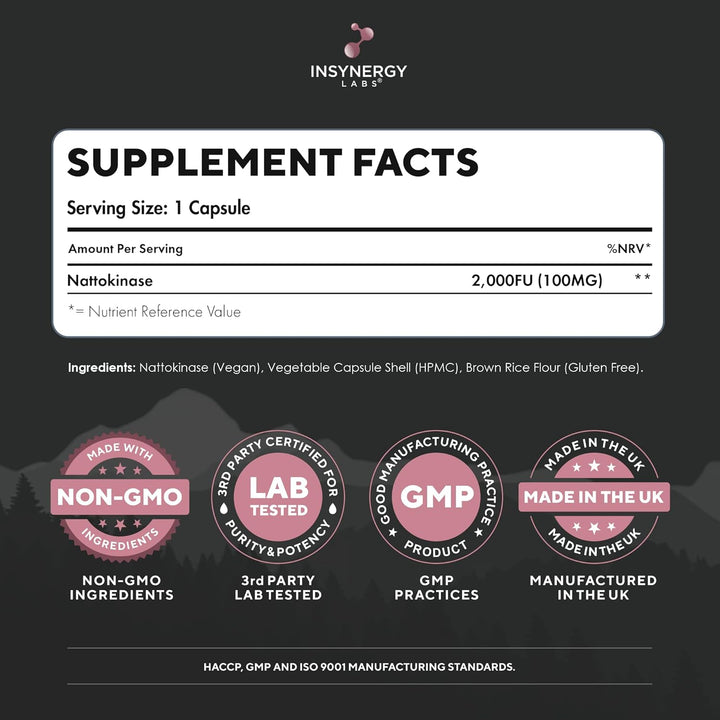 Nattokinase 2,000FU High Strength (Japan Sourced) Fermented Natto Ultra-Premium Grade 3Rd Party Tested (Sourced from Japan) Nattokinase Supplement, 60 Vegan Capsules