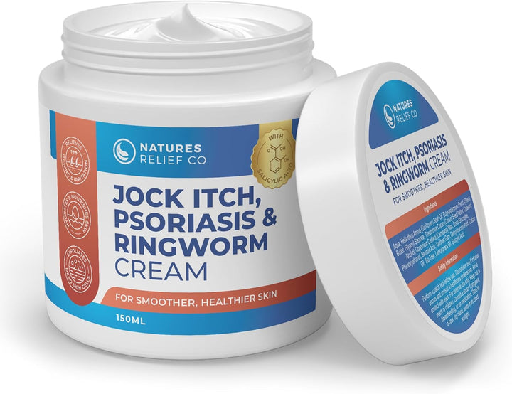 Jock Itch, Psoriasis & Ringworm Cream | Itch Relief | Reduce Scaling | Soothe Irritation | Hydrating Skin Care | 150Ml