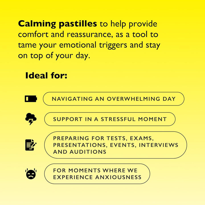 Remedy Pastilles | Blackcurrant Flavoured | Daily Support for Stressful Moments | Bach Original Flower Essences | Chewable Pastilles | 50G Travel Tin​