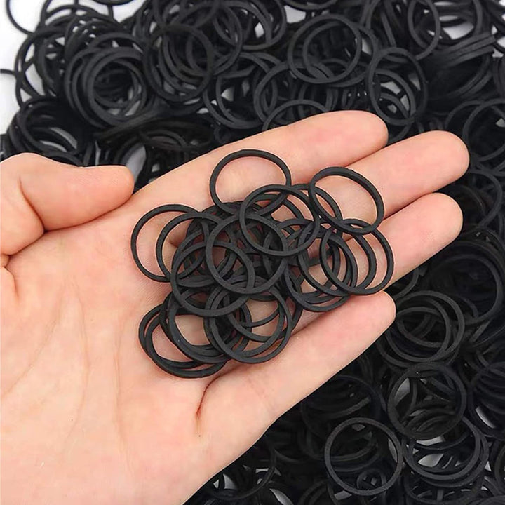 Black Elastic Hair Bands,500Pcs Small Hair Rubber Bands with Box,Mini Elastic Hair Bands for Kids Hair Braids Ponytail Hair, Wedding Hairstyle Etc.