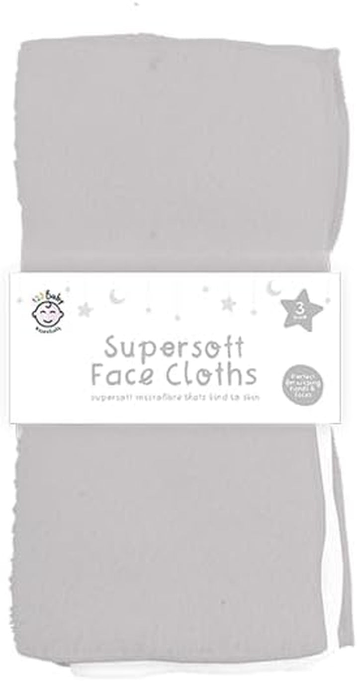 Super Soft Microfibre Baby Face and Hand Wipes 3 Pack of 30 X 30Cm Reusable, Washable, Dry, Unscented Cloths | Ideal for Hands & Faces