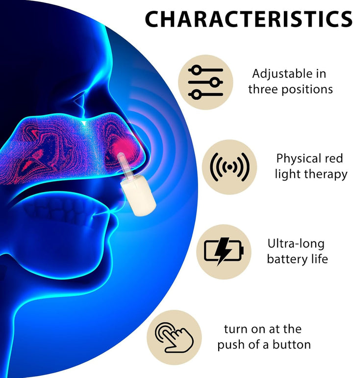 Red Light Nasal Therapy Device,Portable Infrared Light Therapy Instrument,Nasal Red Light Therapy Device,Red Light Nasal Therapy for Nose Nasal Clearing Device