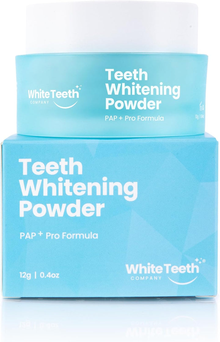Dentist-Approved Teeth Whitening Powder – Brightens Smile in 7 Days – Tea, Coffee, Wine & Smoking Stain Remover – Enamel-Safe & Sensitivity-Free – 6 Month Supply