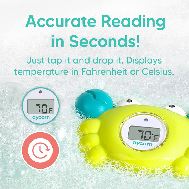 Digital Baby Bath and Room Thermometer. Fast and Accurate Water Readings with LED Warning Alarm Ensures Your Child'S Safety. Cute Floating Bathtub Toy Makes Perfect Bathtime Fun for Infants