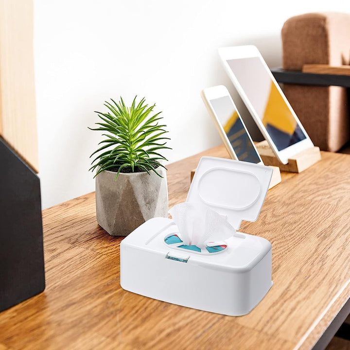 Wipes Dispenser, Sealed Tissue Storage Box Baby Wet Wipes Case Dry Wet Tissue Paper Case Holder Keep Wipes Fresh Reusable Wipes Box for Home Office Desk