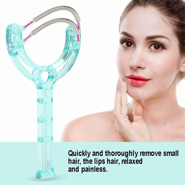 2 Colors Portable Face Lips, Hair Epilator Removal Plastic Spring Device Beauty Tool, 11.5 X 6 X 2Cm (Green)