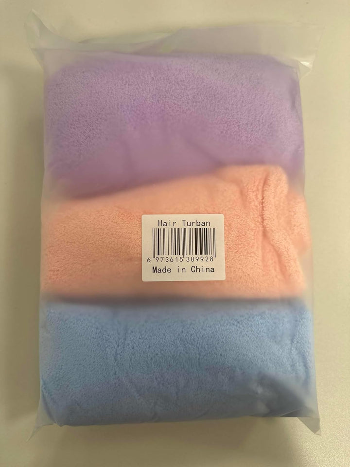 Hair Towel Wrap 3 Pack Microfibre for Long Hair Super Absorbent Soft Women Quick Dry Daily Use
