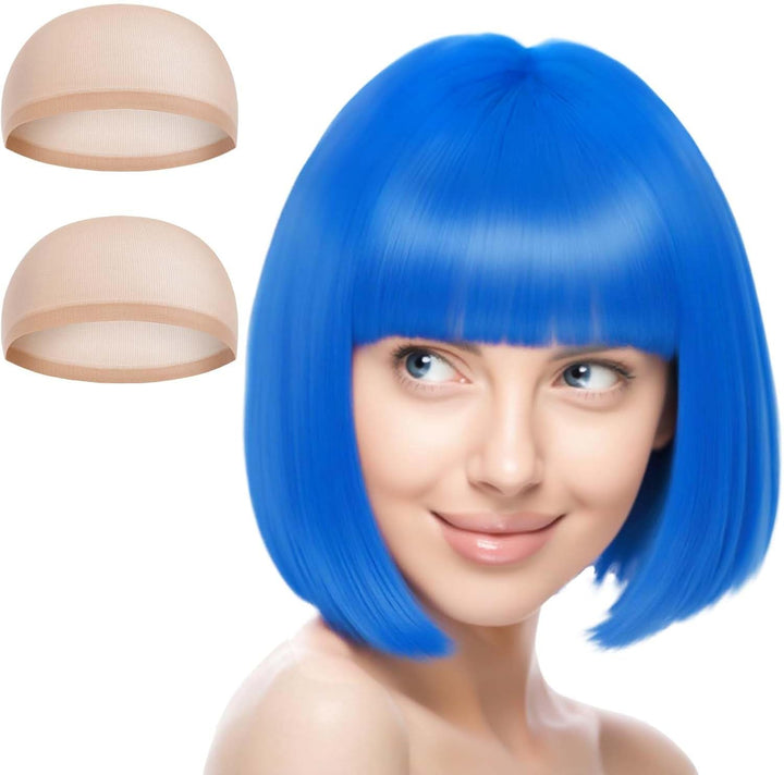 Pink/B Short Bob Wig for Women, 3 PCS, Synthetic Straight Wig, Heat Resistant, Modern Style, Perfect for Cosplay, Parties & Everyday Use